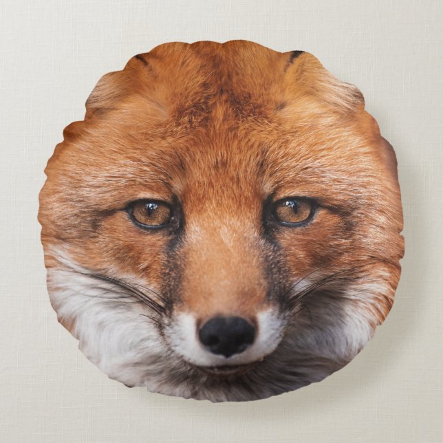 Red Fox Round Cushion (Front)