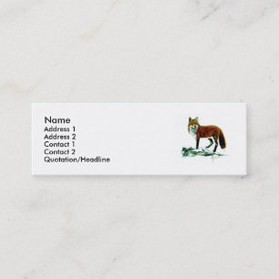 Red Fox Skinny Mini Business Card