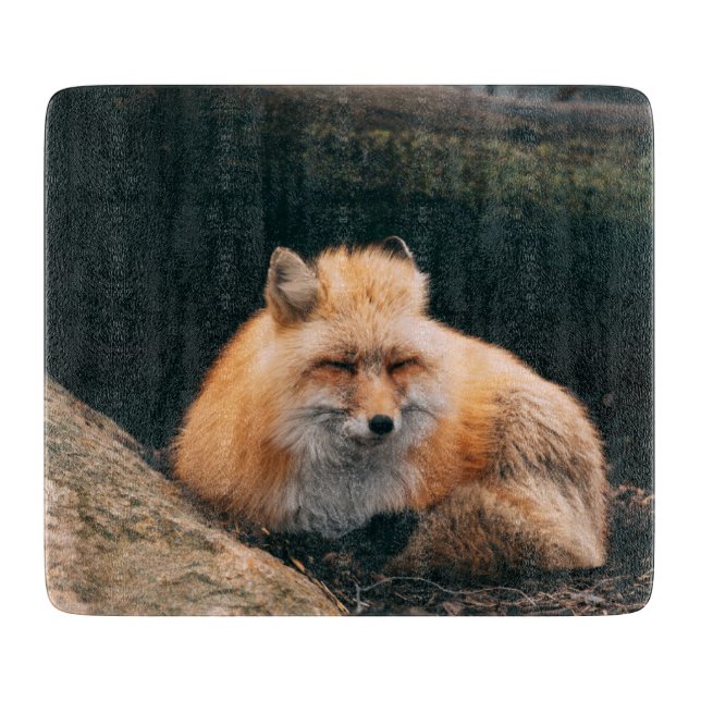 Red Fox Sleeping Cutting Board (Front)