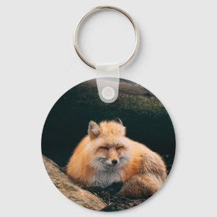 Red Fox Sleeping Key Ring