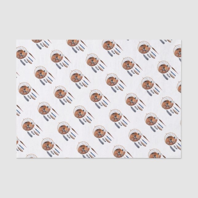 Red Fox Sleeping on Dreamcatcher Tissue Paper (Front)