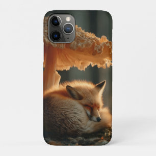 Red Fox Sleeping Under Giant Mushroom iPhone 11 Pro Case