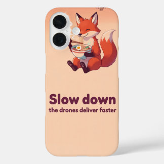 Red Fox Slurping Ramen Airbrush Style Phone Case