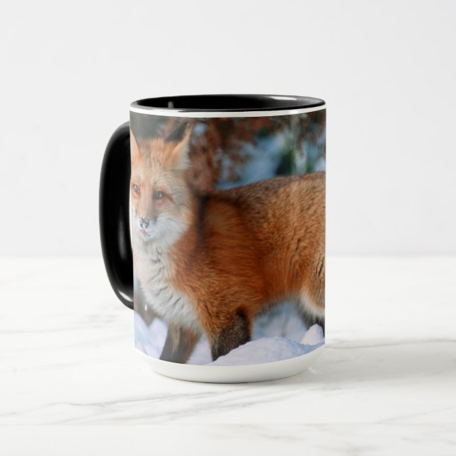Red Fox | Snow in Winter, Montana Mug (Front Left)