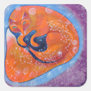 Red Fox. Square Sticker
