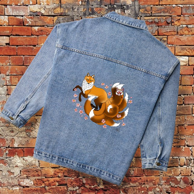 Red Fox Tails Kitsune Kitsue Denim Jacket (Creator Uploaded)