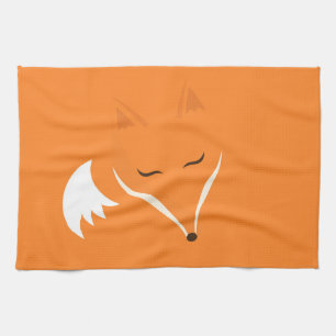 Red fox tea towel