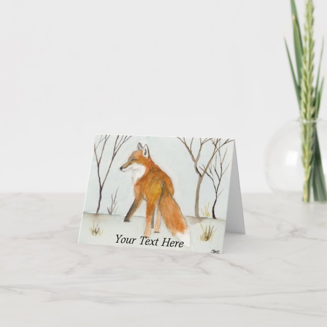 Red Fox Thank You Card (Front)