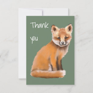 Red fox thank you card