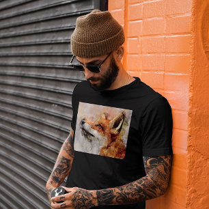 Red Fox Watercolor Portrait 01 T-Shirt
