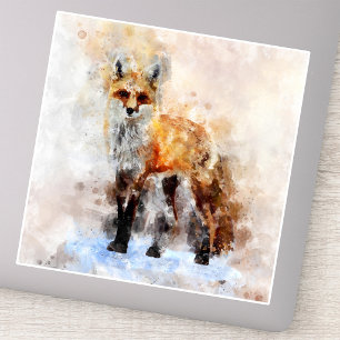 Red Fox Watercolor Portrait 02