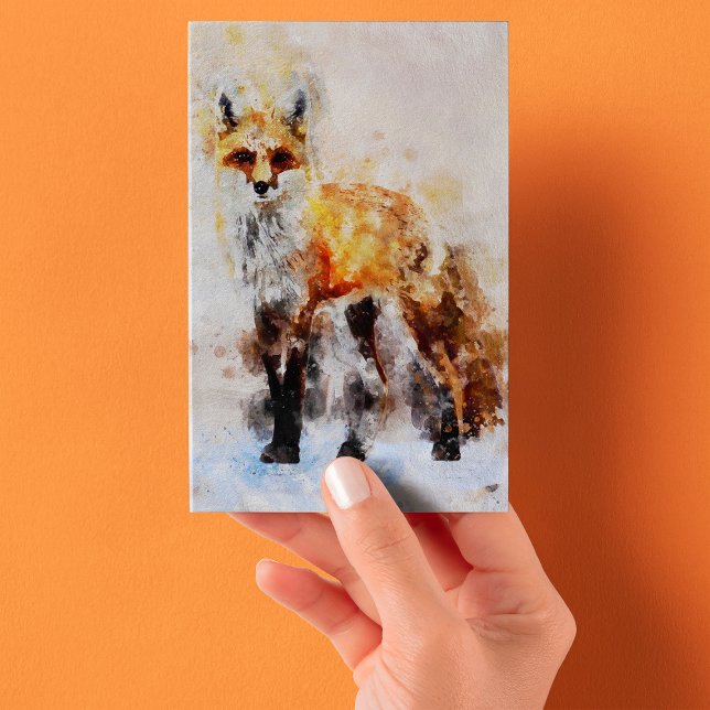 Red Fox Watercolor Portrait 02 Postcard (Red Fox Watercolor Portrait 02. Postcard)