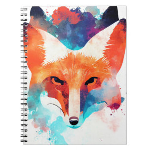 Red Fox Wild Nature Animal Color Art Painting Notebook