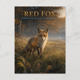 Red Fox Woodland Meadow ANIMALS Postcard