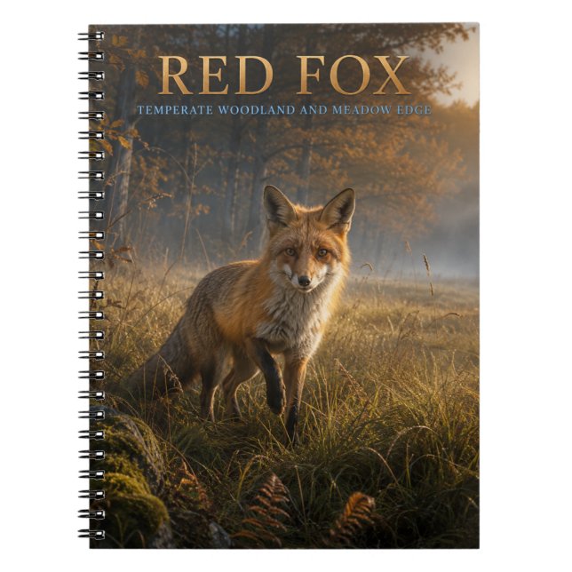 Red Fox Woodland Meadow VINTAGE Notebook (Front)