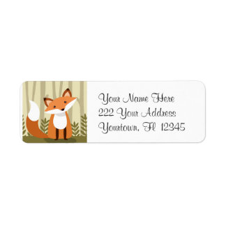 Red Fox Woodland Nature designt adress label Return Address Label