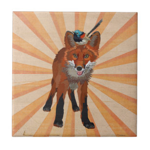 RED FOX & WREN Tile