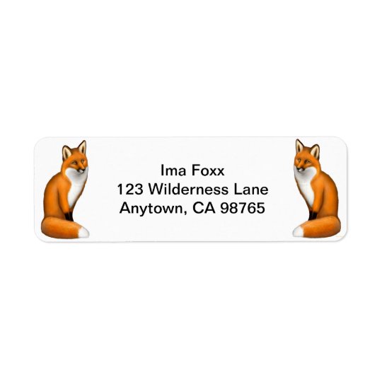 Red Foxes Customisable Return Address Label
