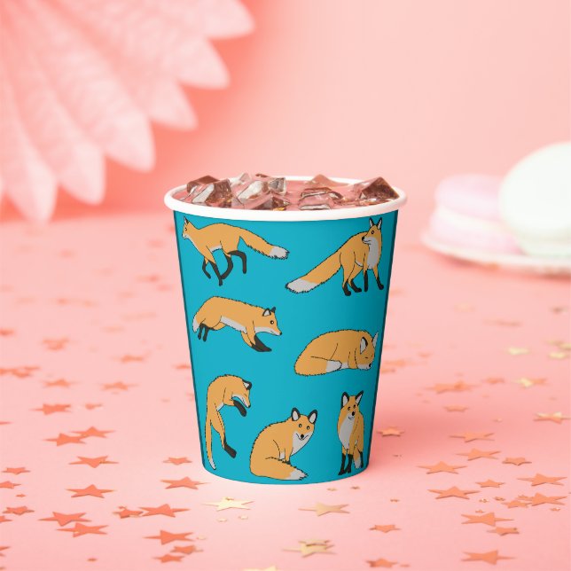 Red Foxes Paper Cups (Insitu)