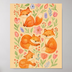 Red Foxes                                          Poster