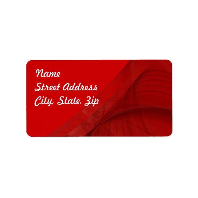 Red Fractal Background Address Sticker (Front)