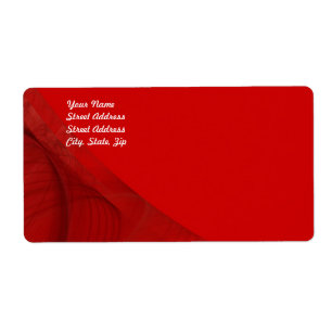 Red Fractal Background Shipping Label