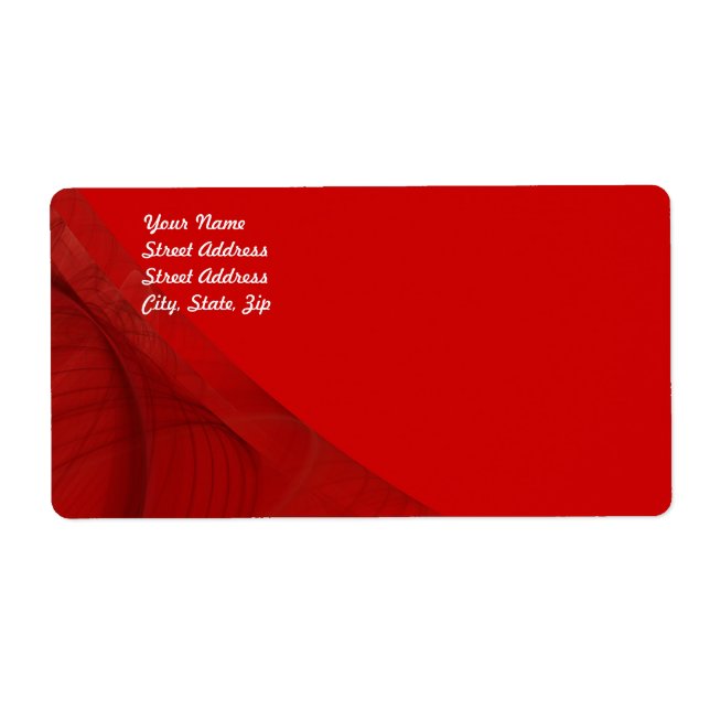 Red Fractal Background Shipping Label (Front)