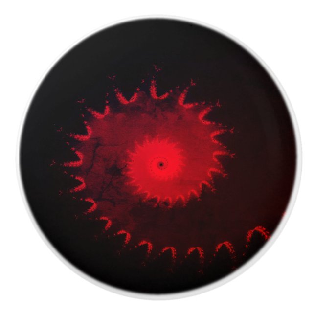 Red Fractal Ceramic Knob (Front)