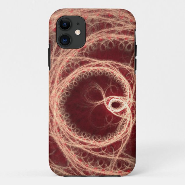 Red Fractal Heart Case-Mate iPhone Case (Back)