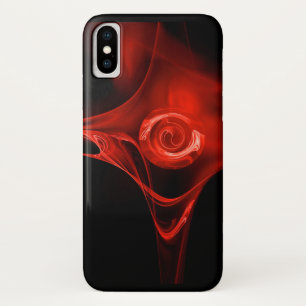RED FRACTAL ROSE iPhone X CASE
