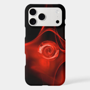 RED FRACTAL ROSE IN BLACK