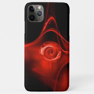 RED FRACTAL ROSE IN BLACK iPhone 11 PRO MAX CASE