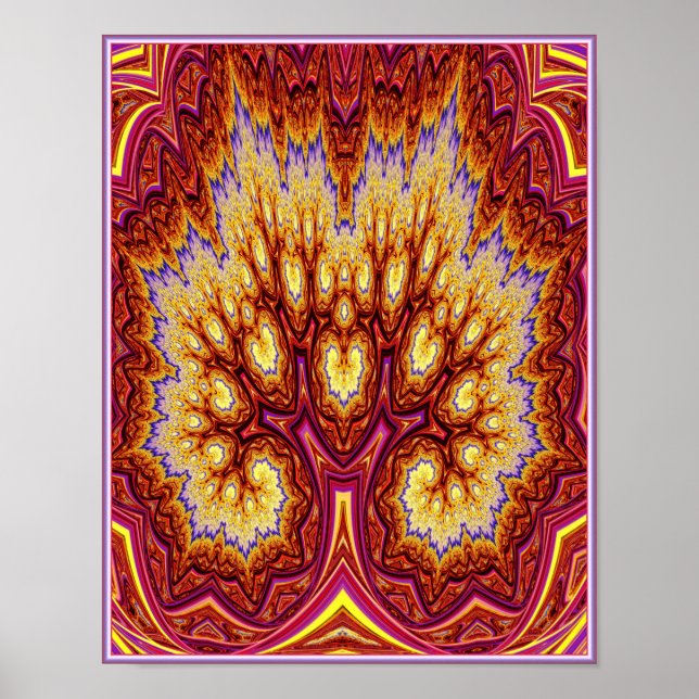 Red Fractal Tree Poster (Front)