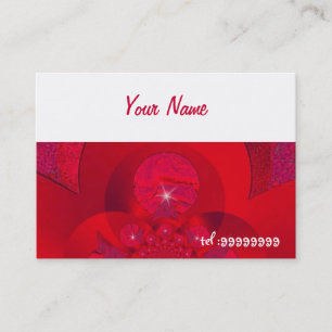 red fractal with sparkle business card