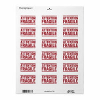 Red Fragile Handle with Care Mailing Label images1