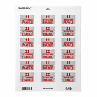 Red Fragile Handle with Care Mailing Label images2