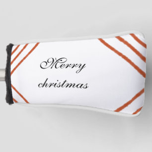 Red frame watercolor merry Christmas dd your name  Golf Head Cover