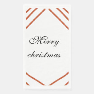 Red frame watercolor merry Christmas dd your name Napkin