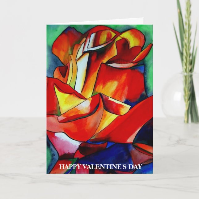 Red France Libre Rose Valentine's Day card (Front)