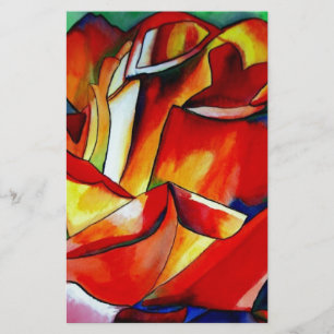 Red France Libre rose watercolor art
