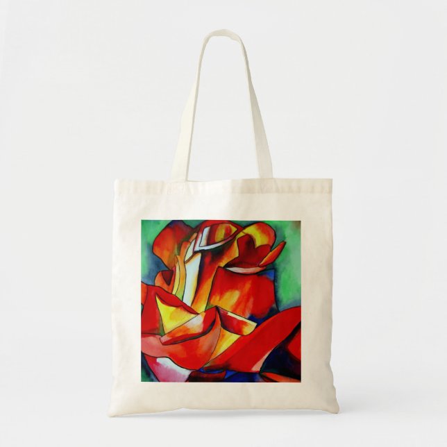 Red France Libre rose watercolor art Tote Bag (Front)