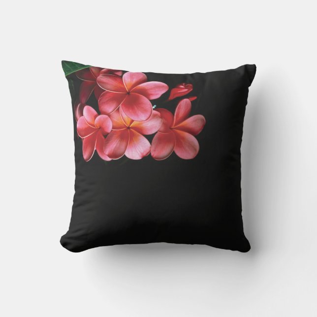 Red Frangipani Pillow (Front)