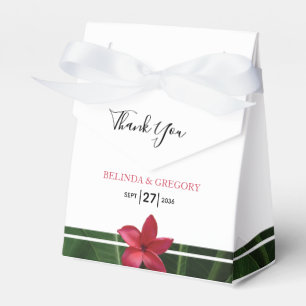 Red Frangipani Plumeria Wedding Favour Box