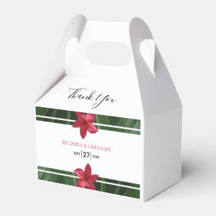 Red Frangipani Plumeria Wedding Favour Box