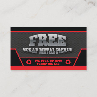 Red Free Scrap Metal Pickup Business Card
