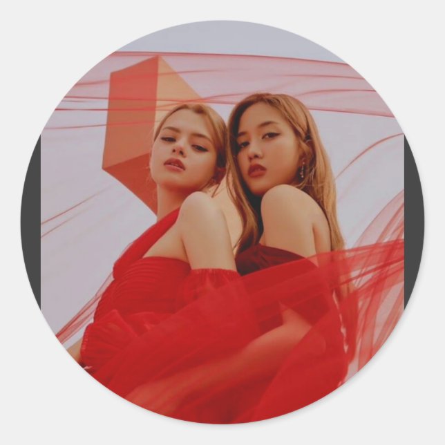 Red Freenbecky Classic Round Sticker (Front)