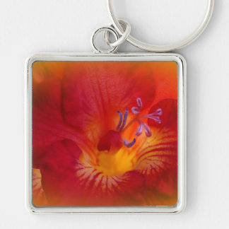 Red Freesia Flower Items Key Ring