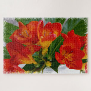Red freesia jigsaw puzzle