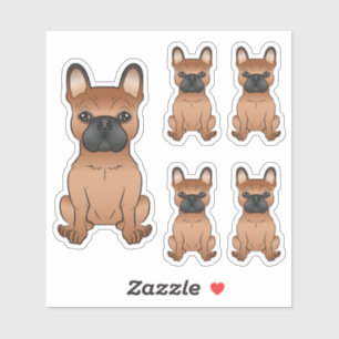 Red French Bulldog Cute Cartoon Dog Illustrations