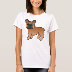 Red French Bulldog Cute Cartoon Dog T-Shirt